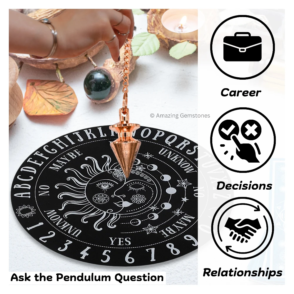 Copper Metal Pendulum - Copper Cone with Ring Plate (MP58)