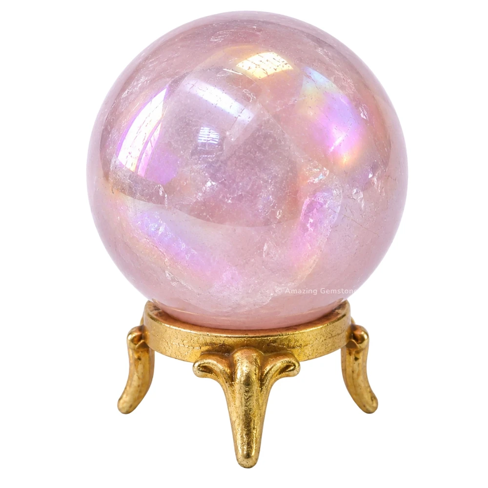 Angel Aura Rose Quartz Sphere (1.5 Inch)