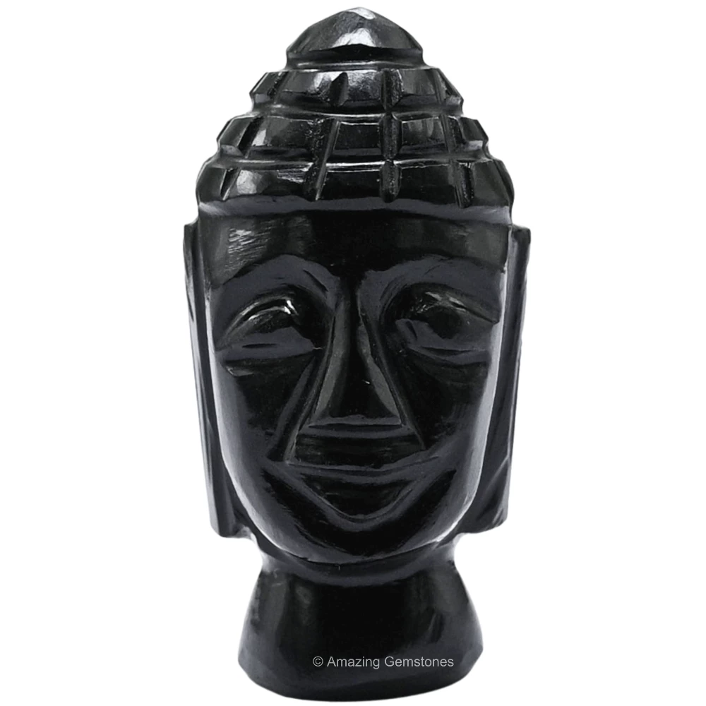 Black Obsidian Buddha Head