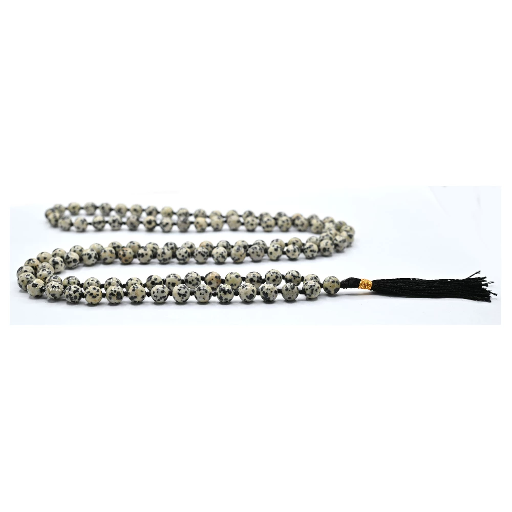 Dalmatian Jasper Mala (Hand Knotted)