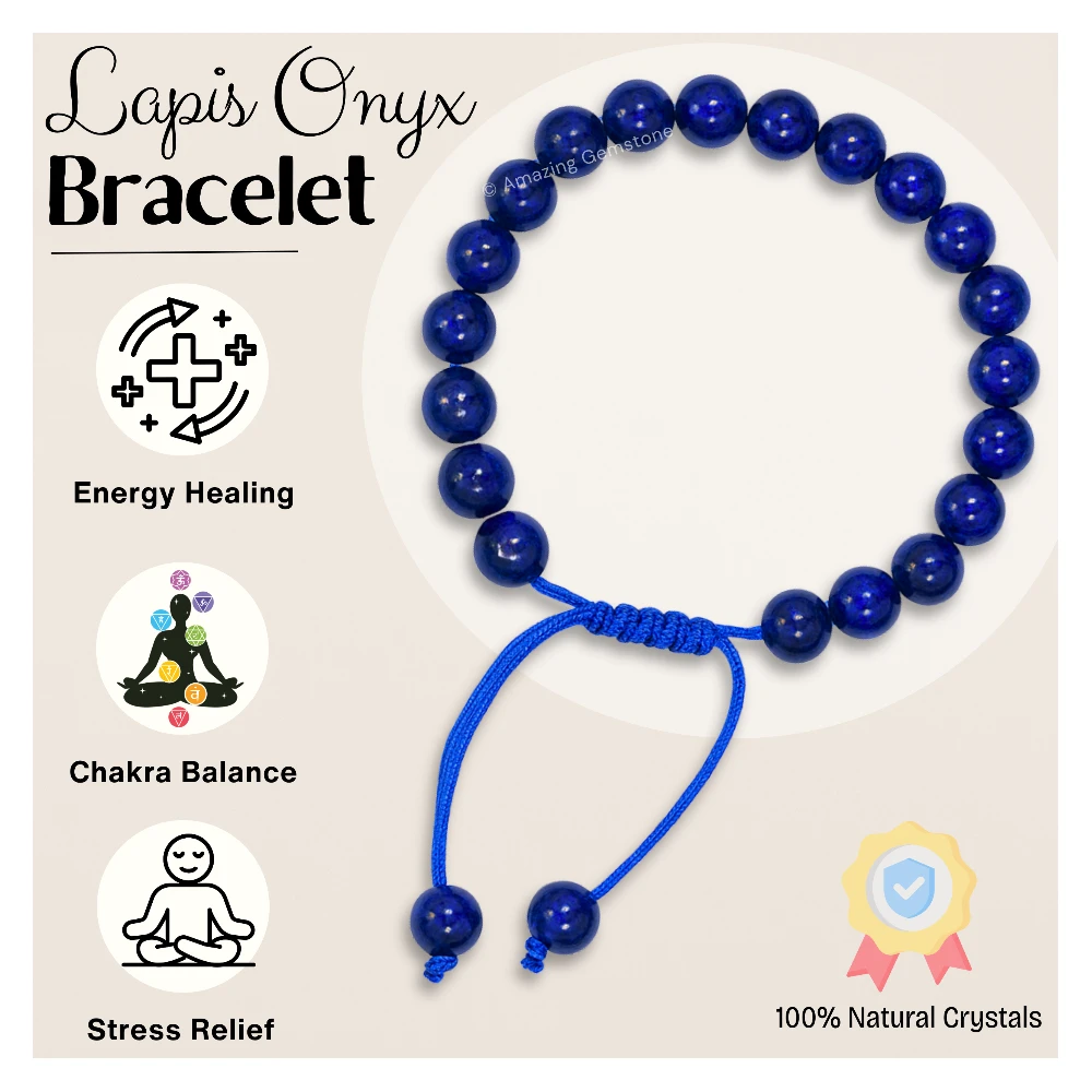 Lapis Lazuli Onyx Bracelet (Adjustable)