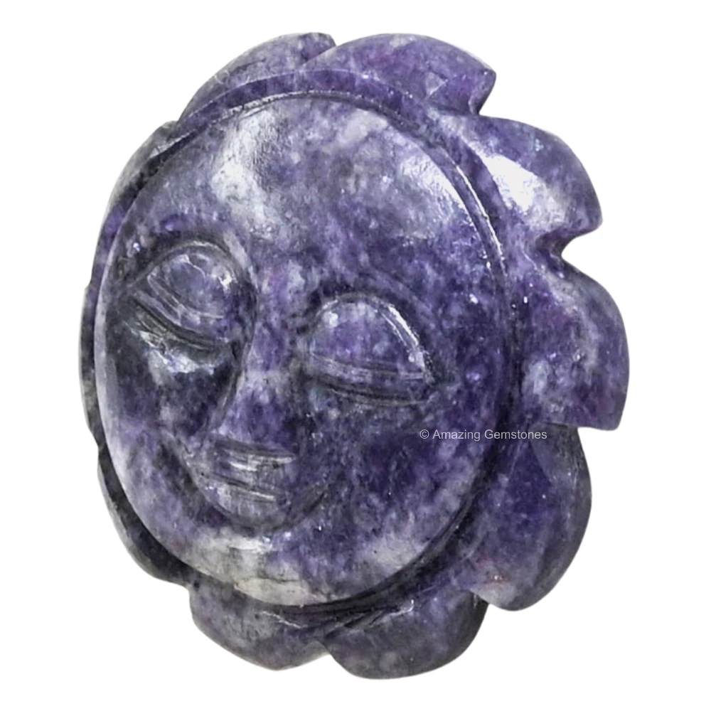 Lepidolite Crystal Sun Face
