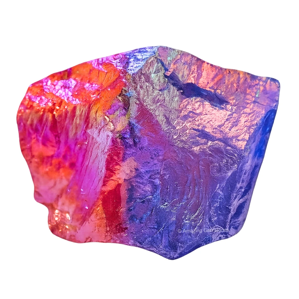 Ruby-Tanzine Aura Quartz Raw Crystals (2 Pieces)