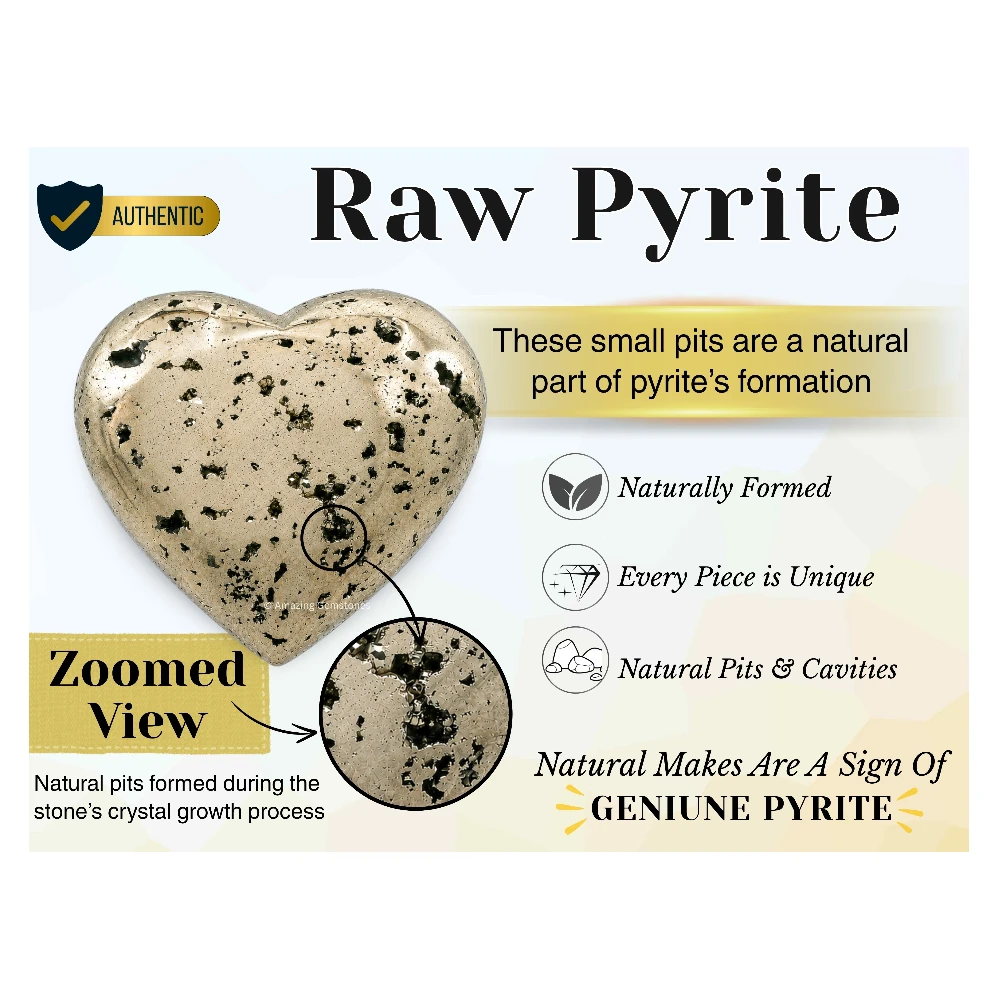Raw Pyrite Heart