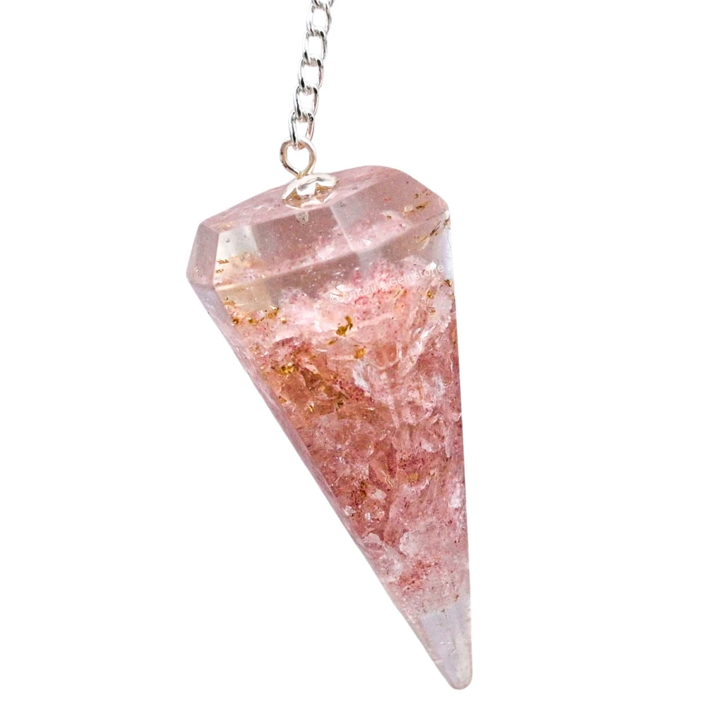 Strawberry Quartz Orgone Pendulum