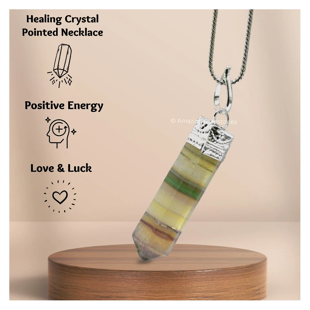 Fluorite Necklace - Pencil Point (Silver)