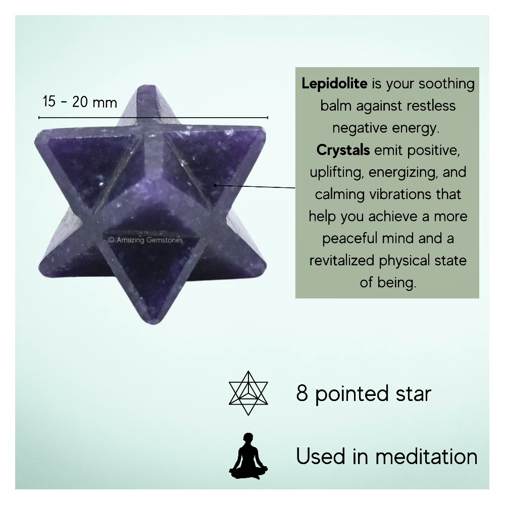 Lepidolite Merkaba (15-20 mm)
