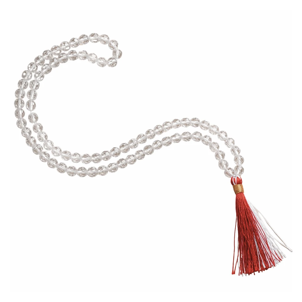 Sphatik Mala - Box Cut 6mm Beads (Without Knot)