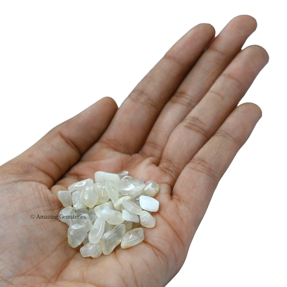 White Moonstone Chips - Pre Drilled