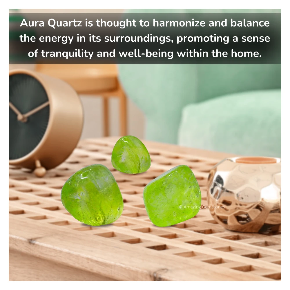 Tumbled Apple Aura Quartz Crystals (1000+ Carats)