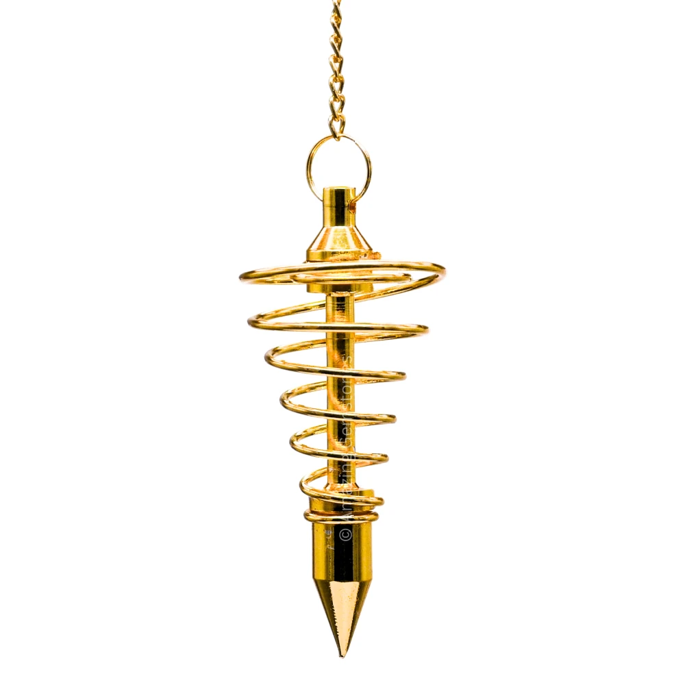 Copper Metal Pendulum - Gold Vortex Spiral Twisted (MP02)
