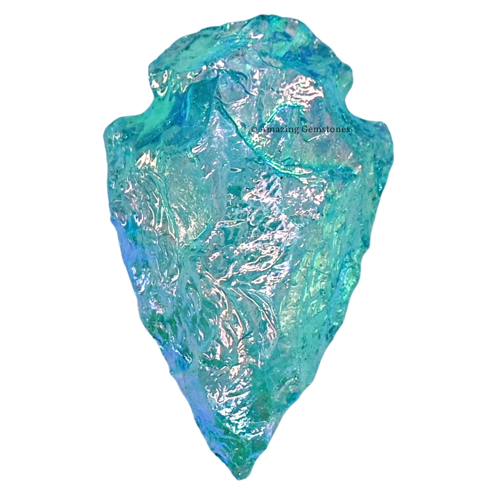 Aqua Aura Quartz Crystal Arrowhead - 1" to 1.5" (3 Pieces)