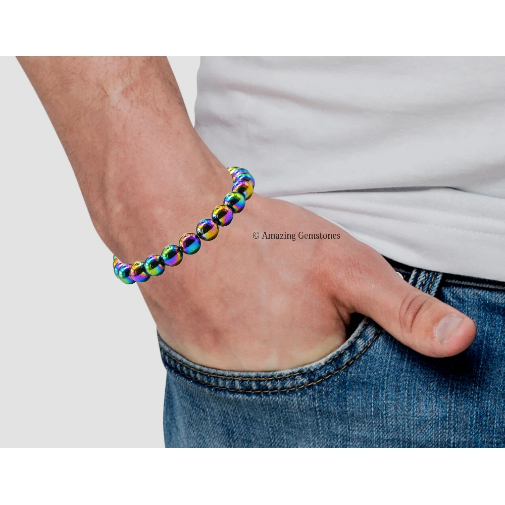 Rainbow Hematite Bracelet (Strechable)