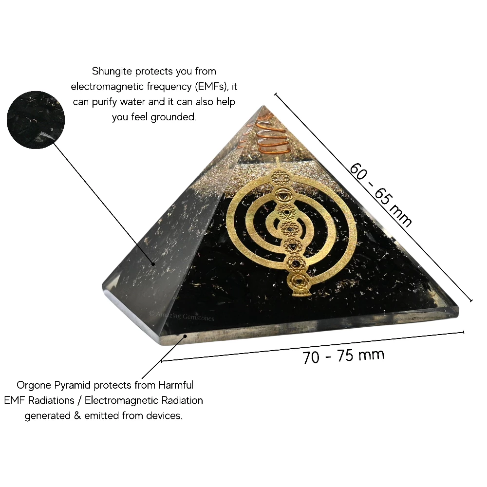 Shungite Orgone Pyramid - Chakra Reiki