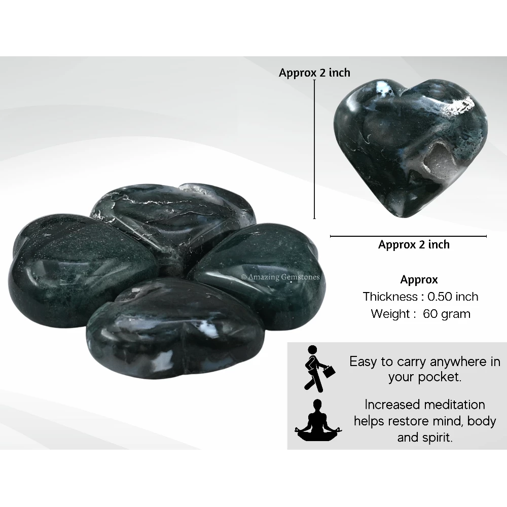 Moss Agate Heart