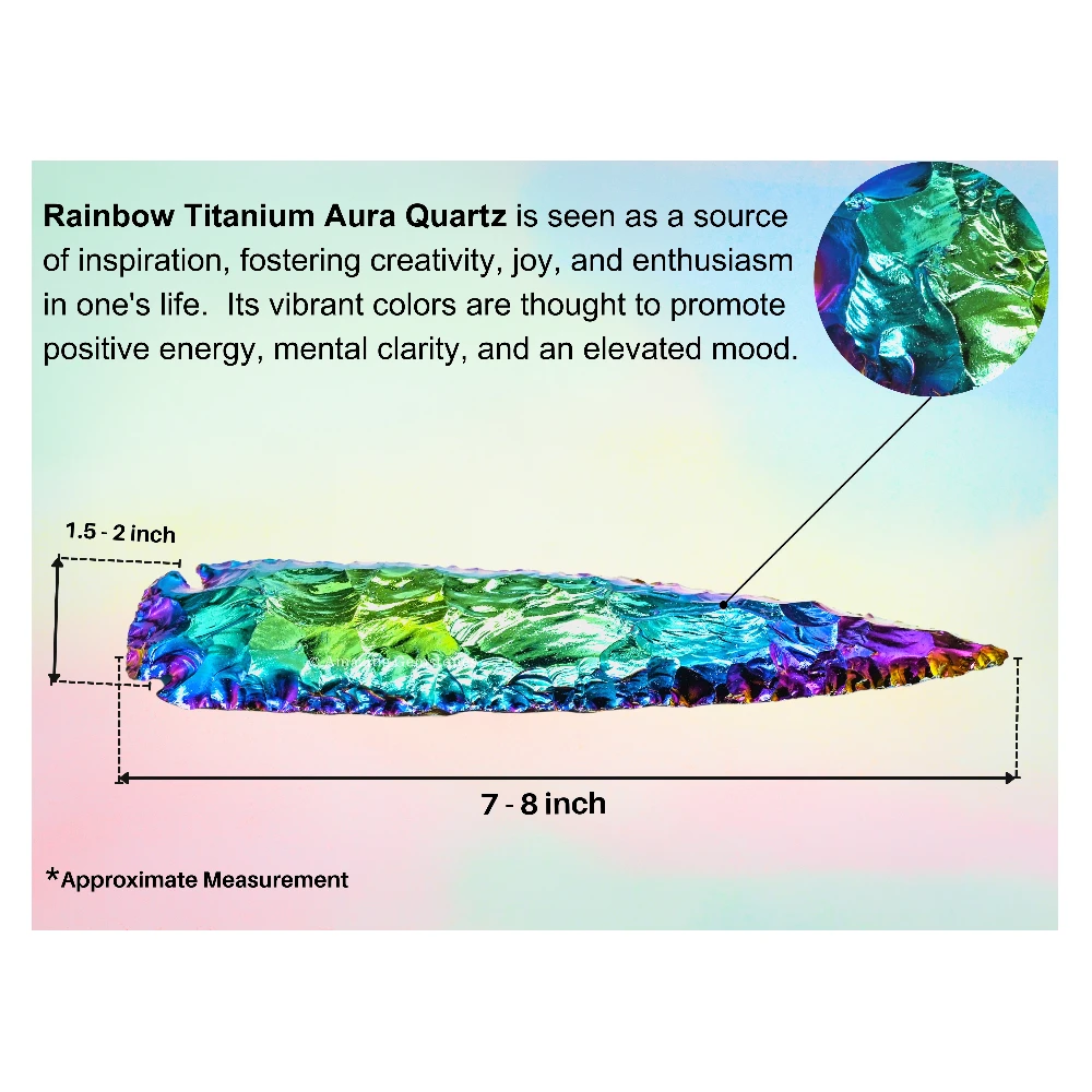 Titanium Aura Quartz Crystal Arrowhead - 7" to 8"