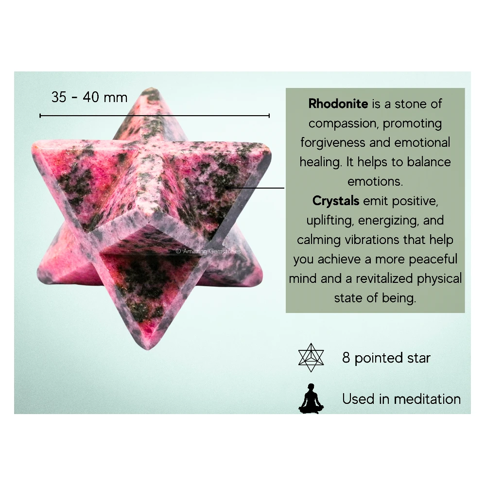 Rhodonite Merkaba (30-40mm)