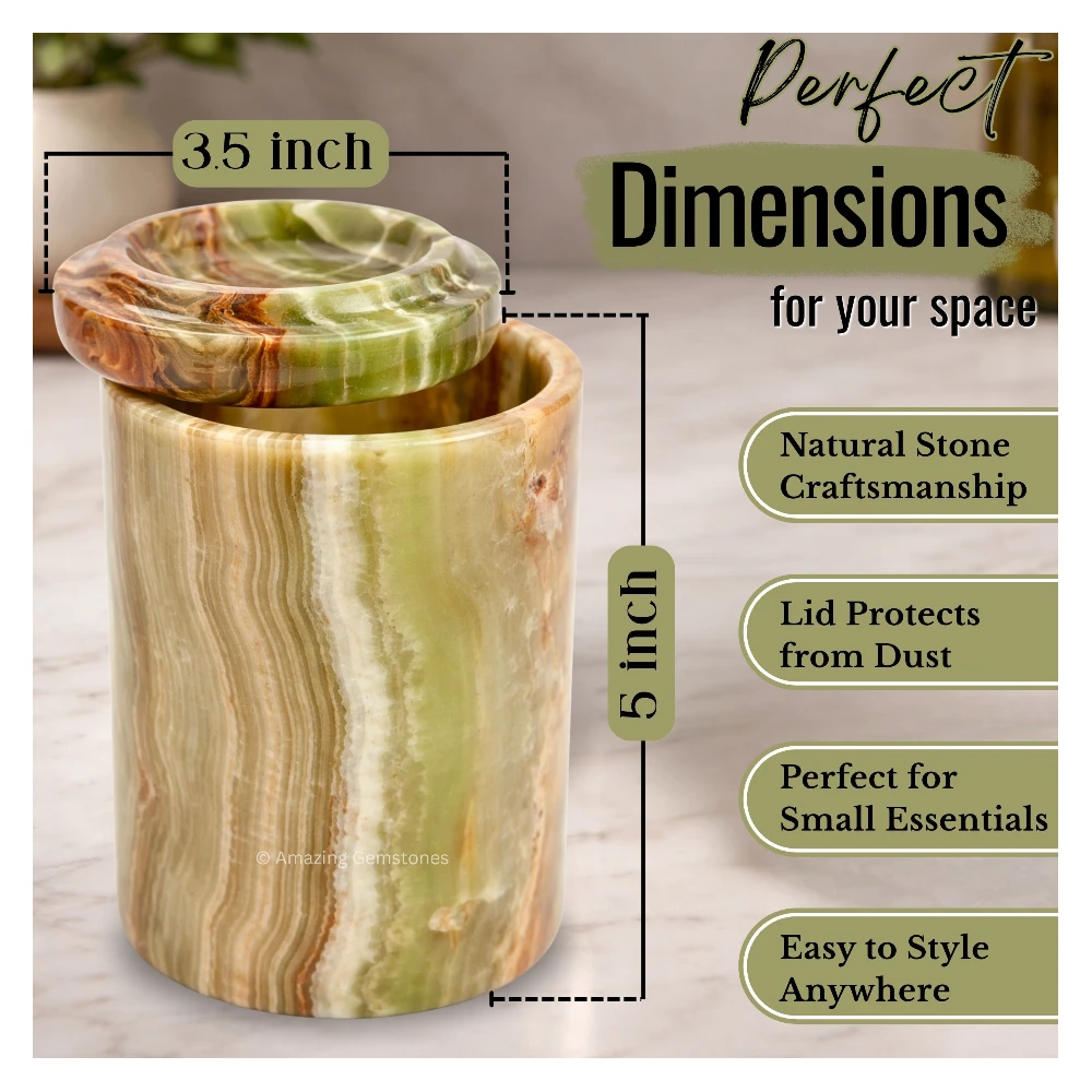 Green Onyx Candy Flat Jar