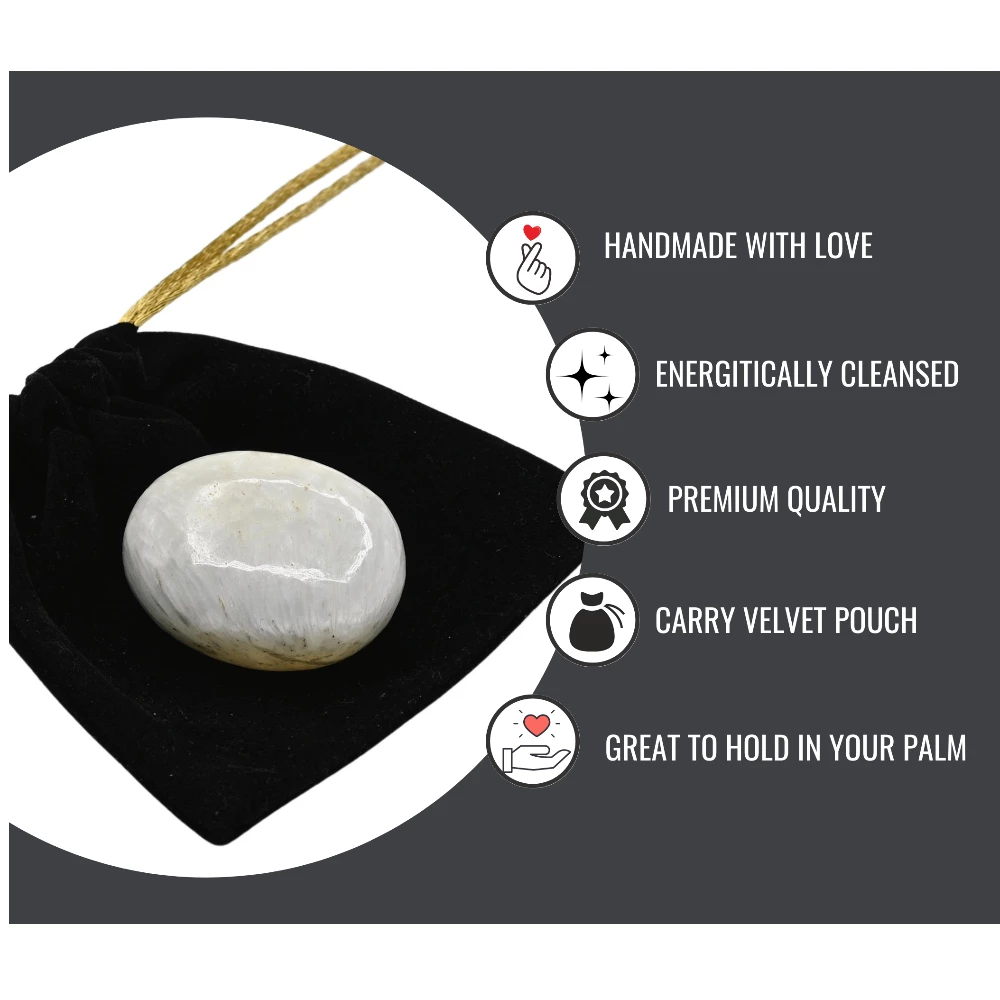 Scolecite Palm Stone