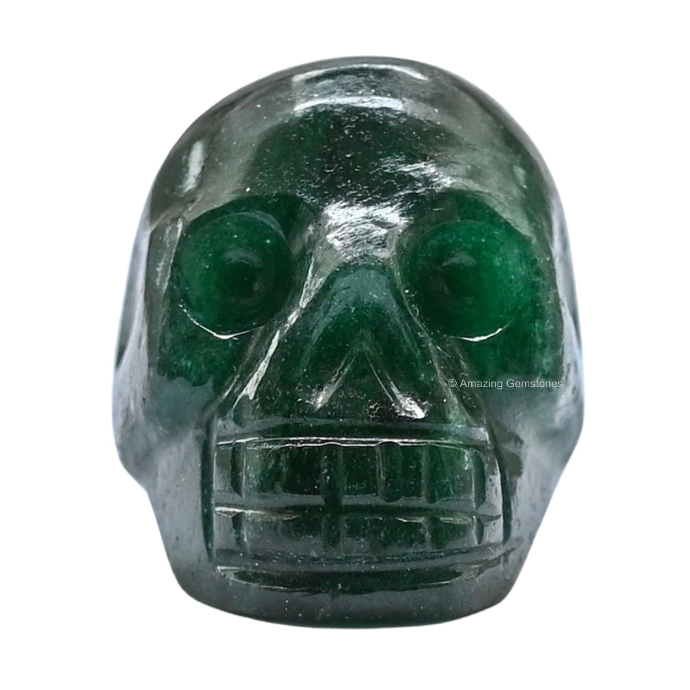 Dark Green Aventurine Skull