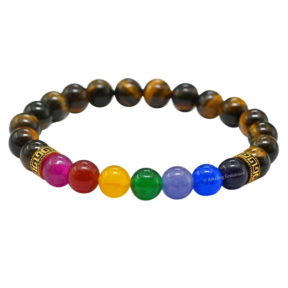 Tiger Eye Chakra Bracelet (Strechable)