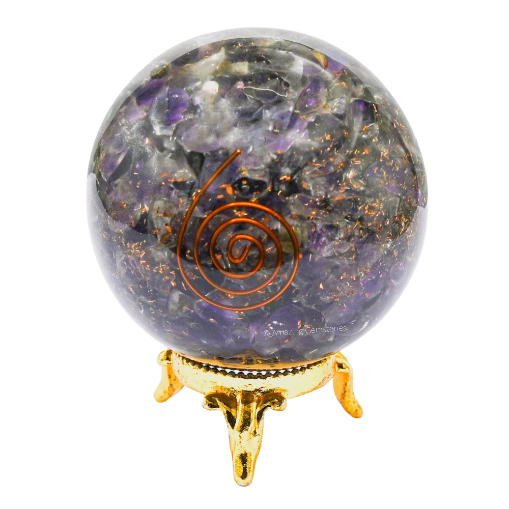 Amethyst Orgone Sphere (2.5 Inch)