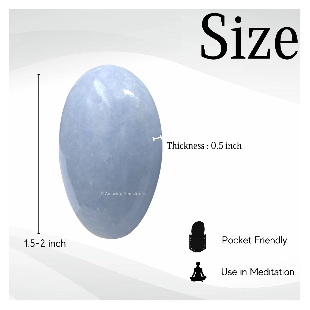 Blue Calcite Celestite Palm Stone