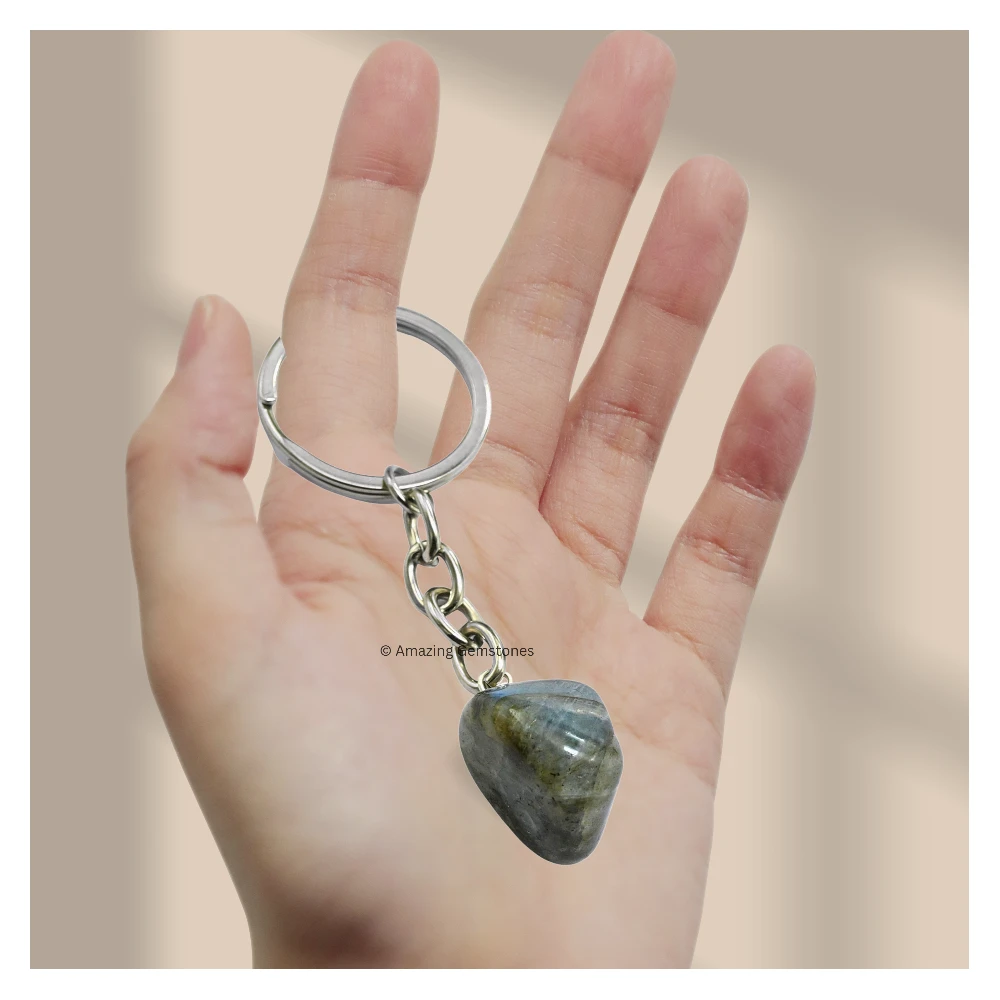 Labradorite Keychain Keys Holder (Tumble)