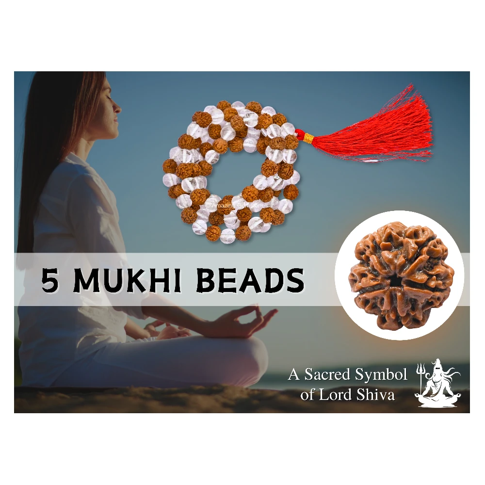 Rudraksha Sphatik Mala (Hand Knotted)