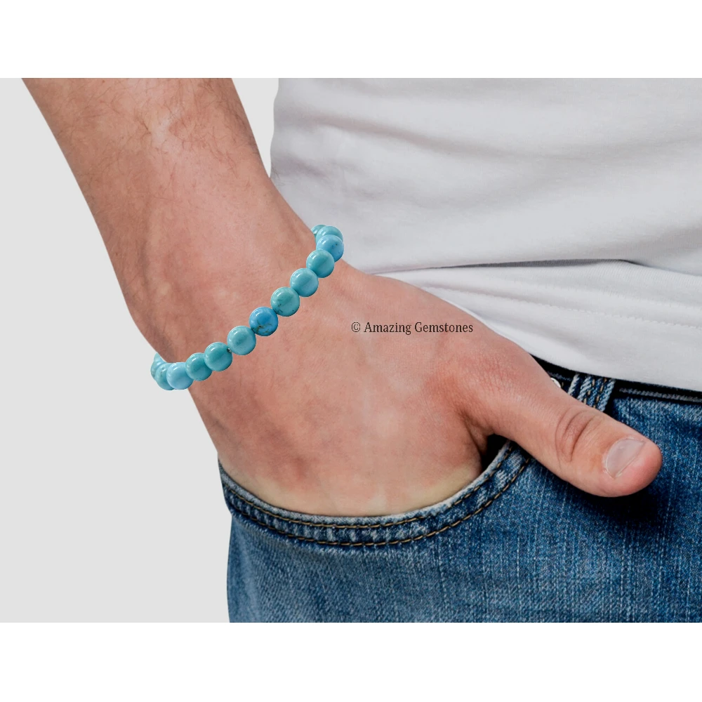 Magnesite Turquoise Bracelet (Strechable)