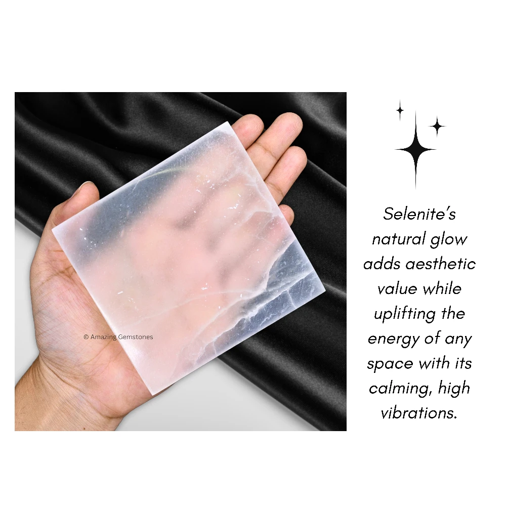 Selenite Charging Plate - Square (4 Inch)