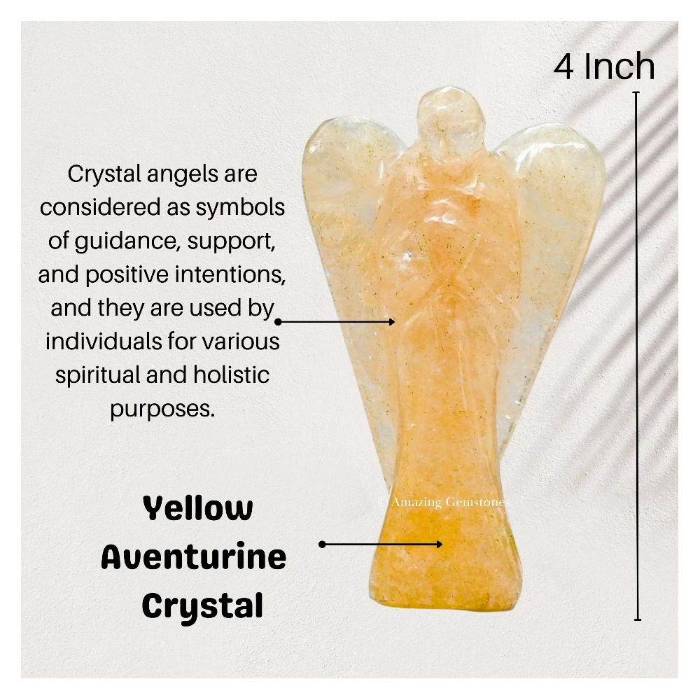 Yellow Aventurine Angel Figurine (4 Inch)