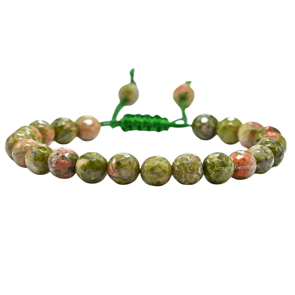 Unakite Bracelet (Faceted-Adjustable)