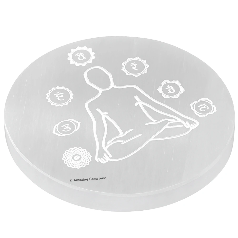 Selenite Charging Plate for Crystals - Buddha (4 Inch)