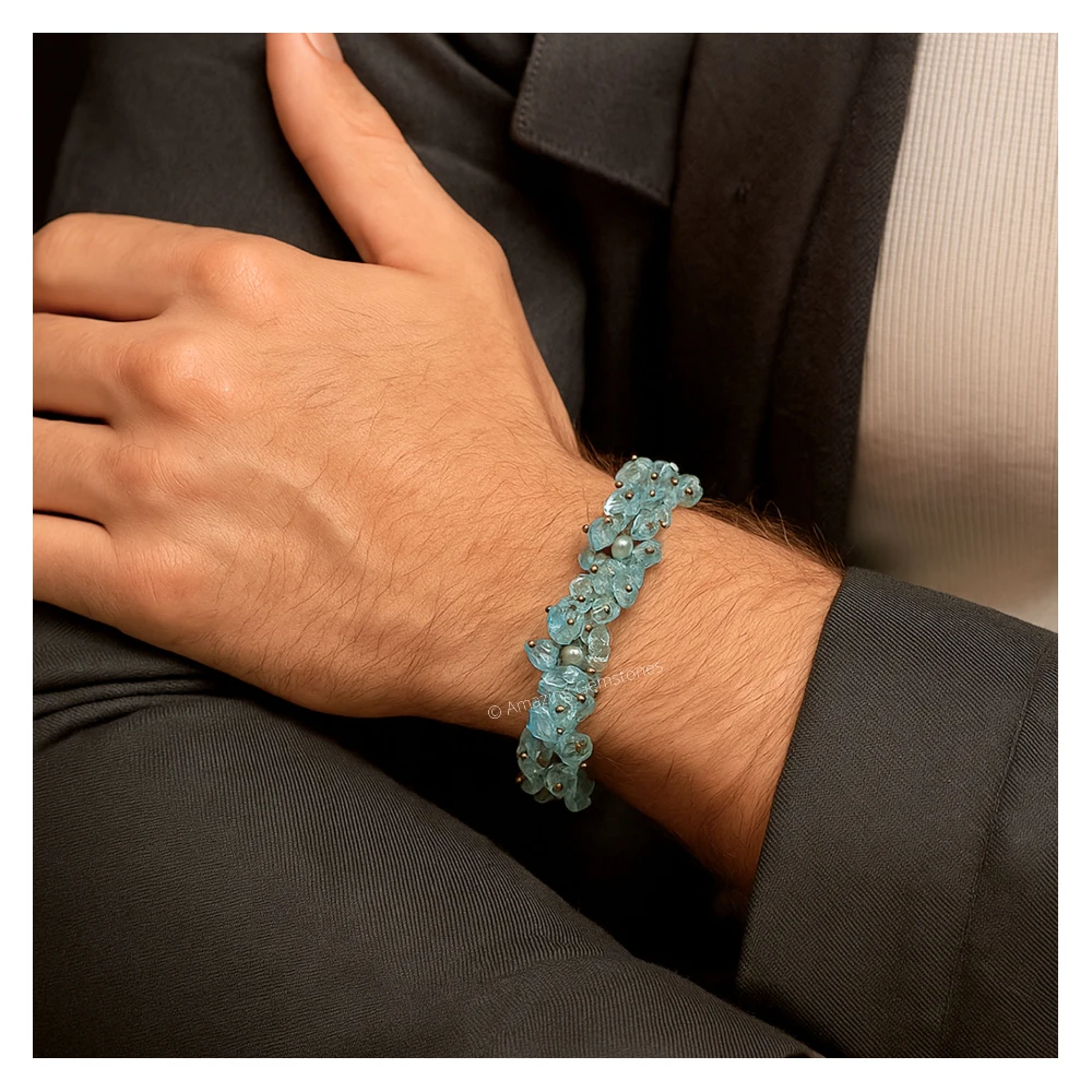 Aquamarine Chip Bracelet (Fuse)