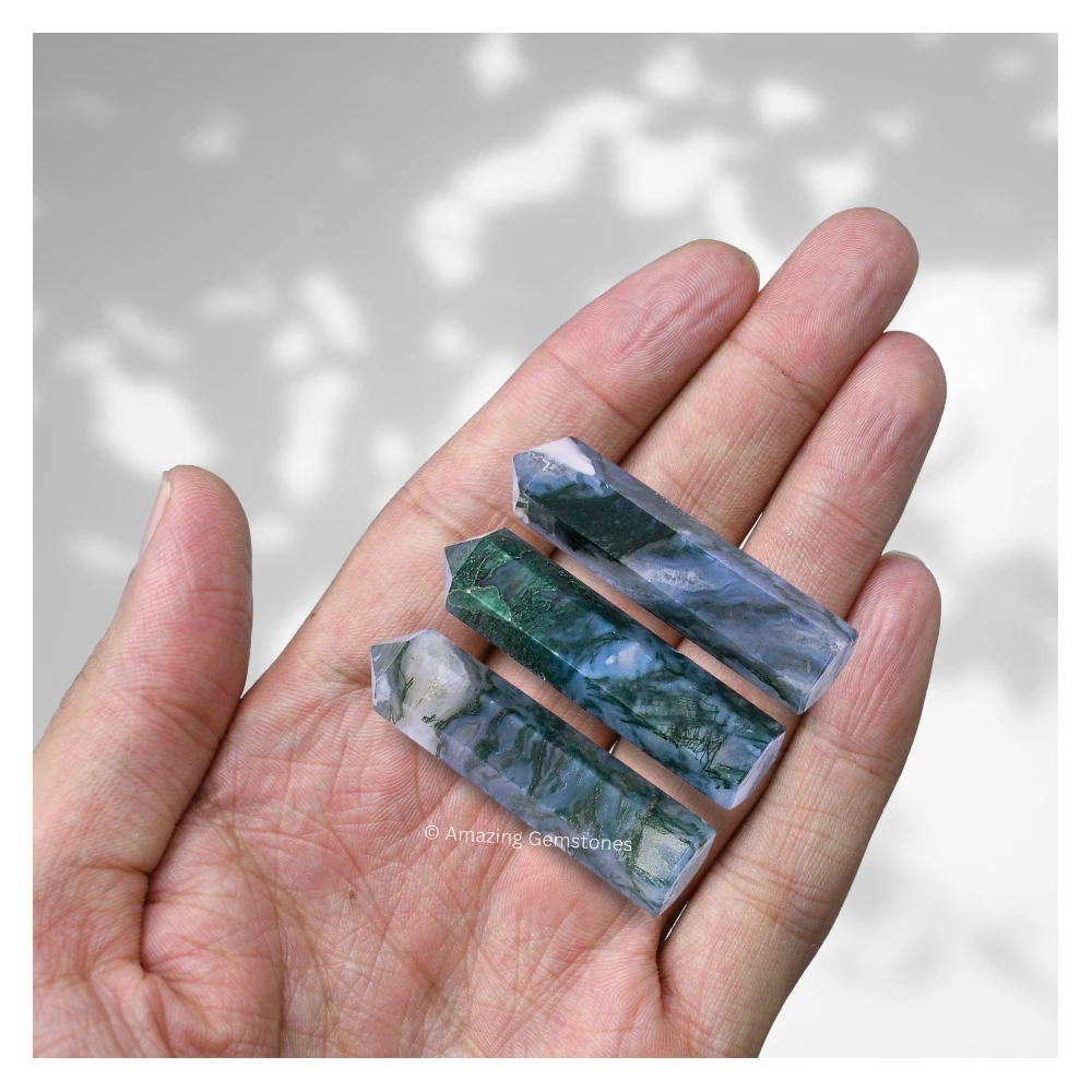 Moss Agate Pencil Points (Set of 50)