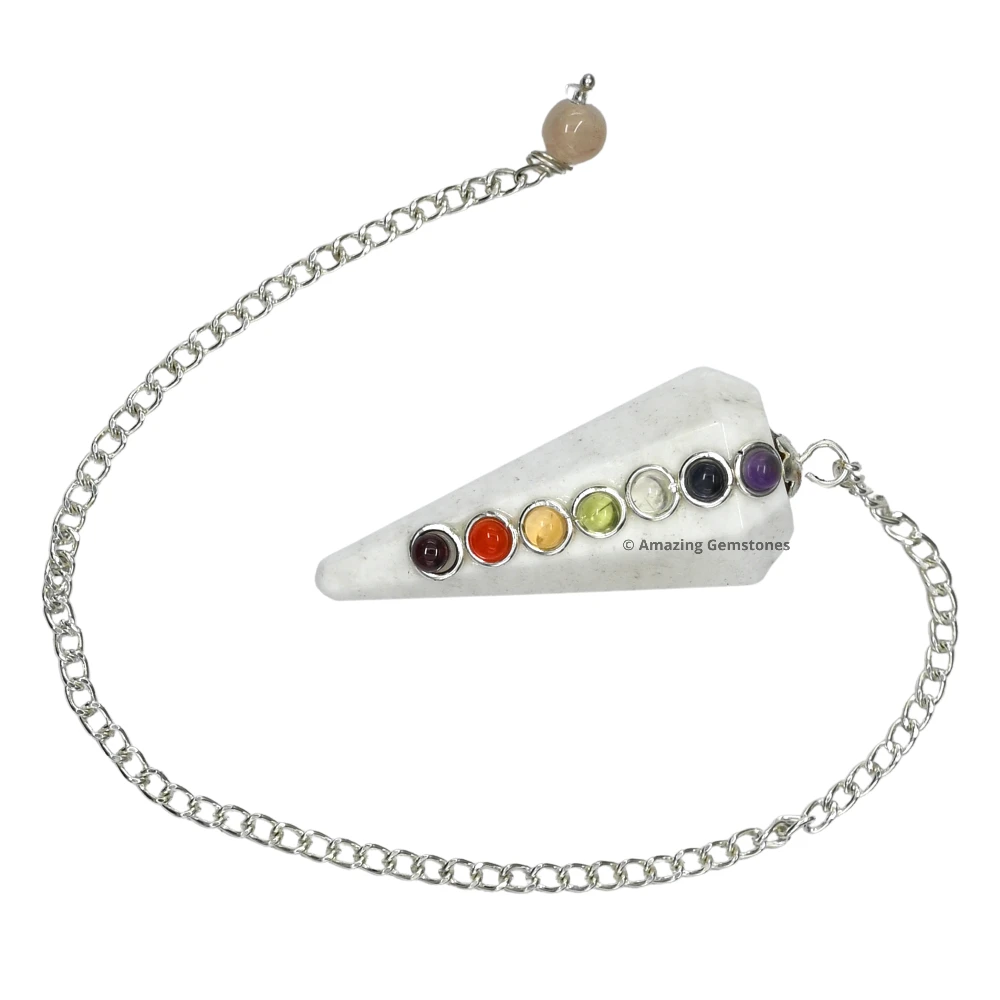 Scolecite Chakra Crystal Pendulum