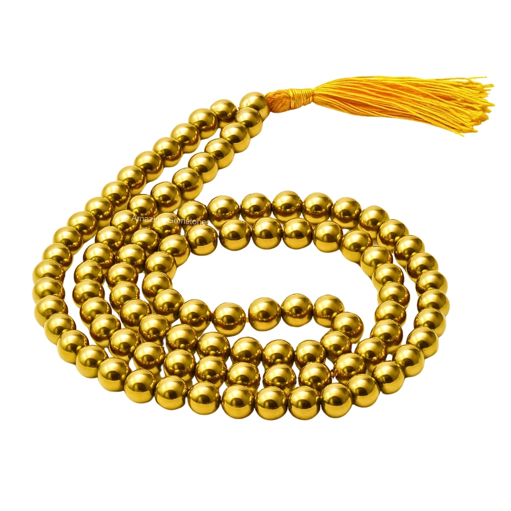 Golden Hematite Mala (Without Knot)
