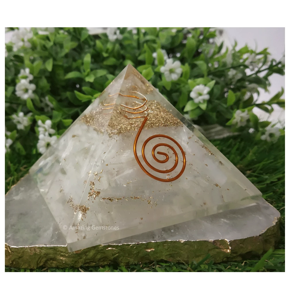 Selenite Orgone Pyramid