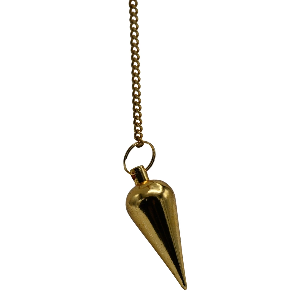 Copper Metal Pendulum - Gold Classic Cone with Dome (MP06)