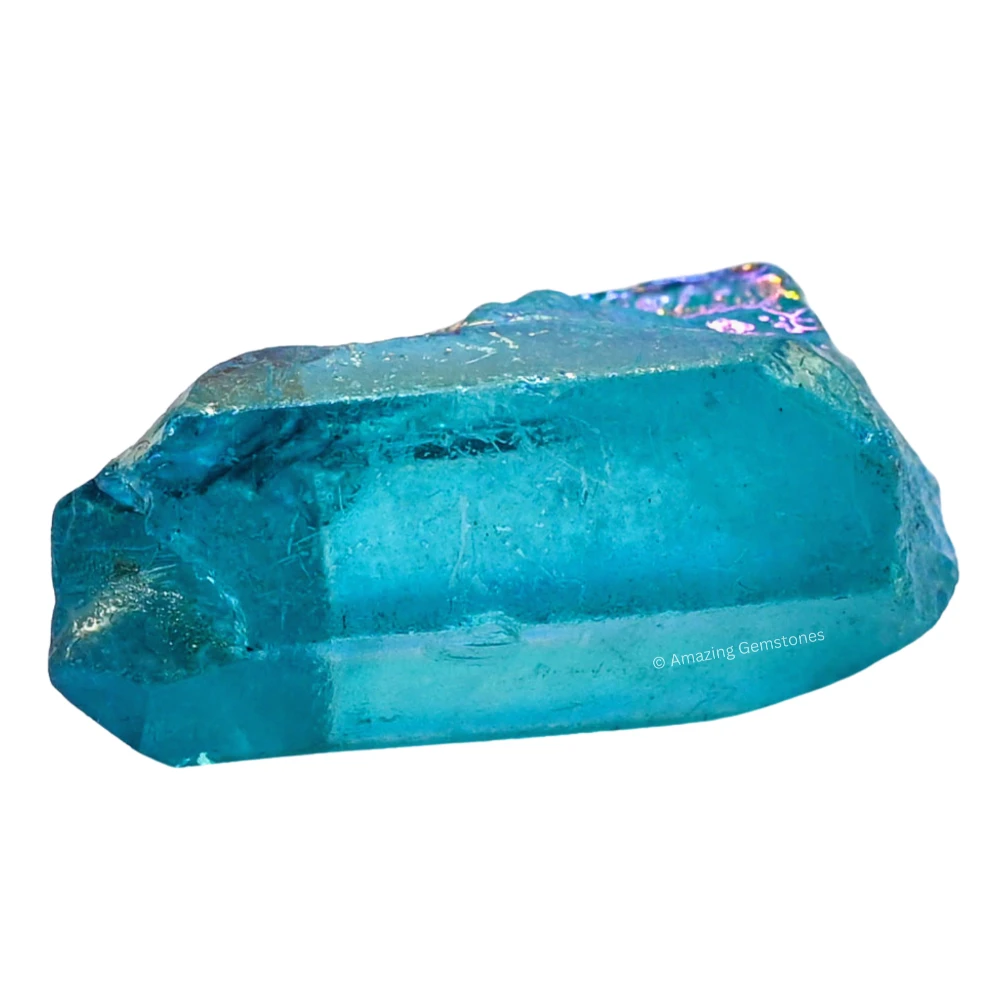 Aqua Aura Quartz Raw Crystal Points (5 Pieces)