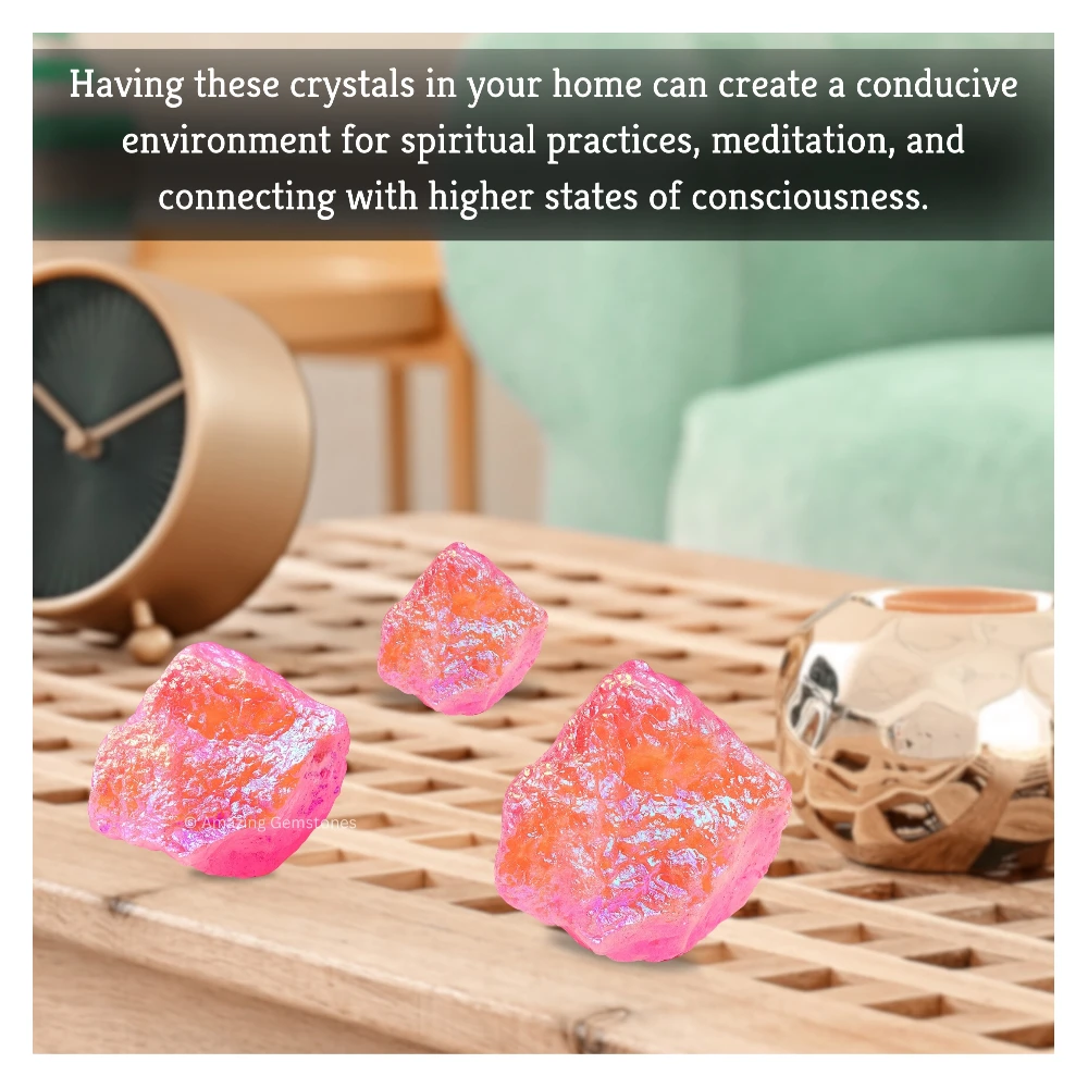 Angel Aura Rose Quartz Raw Crystals (2 Pieces)