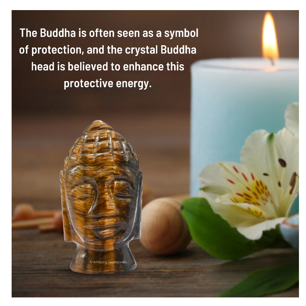 Tiger Eye Buddha Head