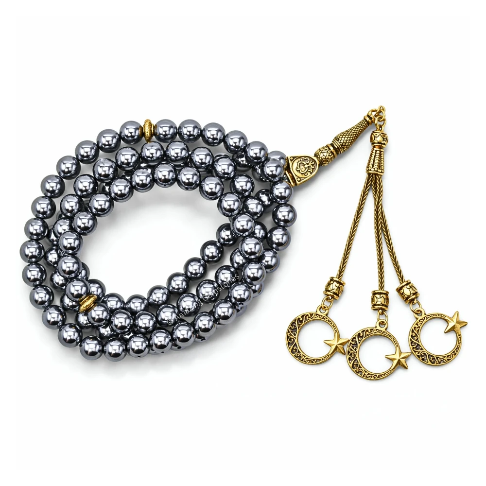 Terahertz Crystal Tasbeeh Sibha Prayer Beads (Gold)