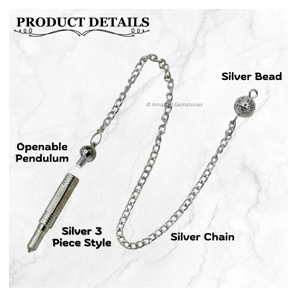 Copper Metal Pendulum - Silver 3 Piece (MP38)