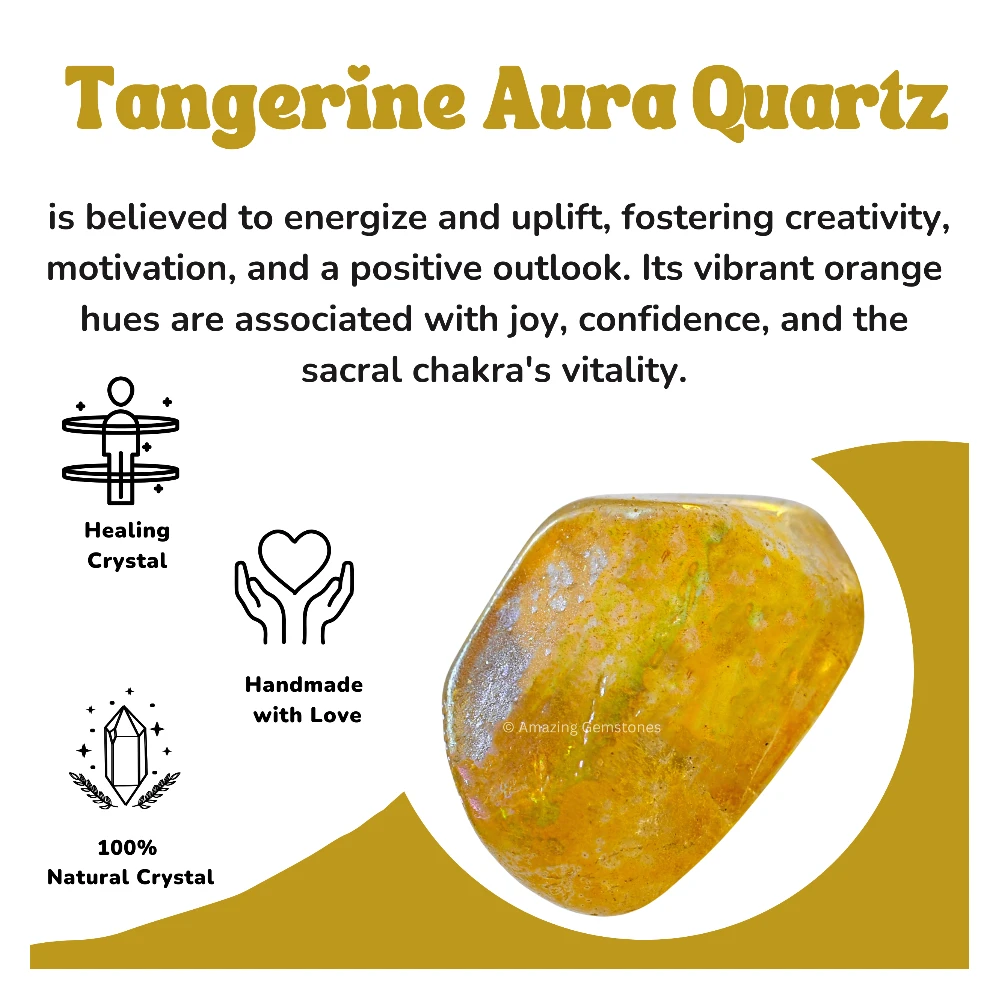 Tumbled Tangerine Aura Quartz Crystals (1 oz)