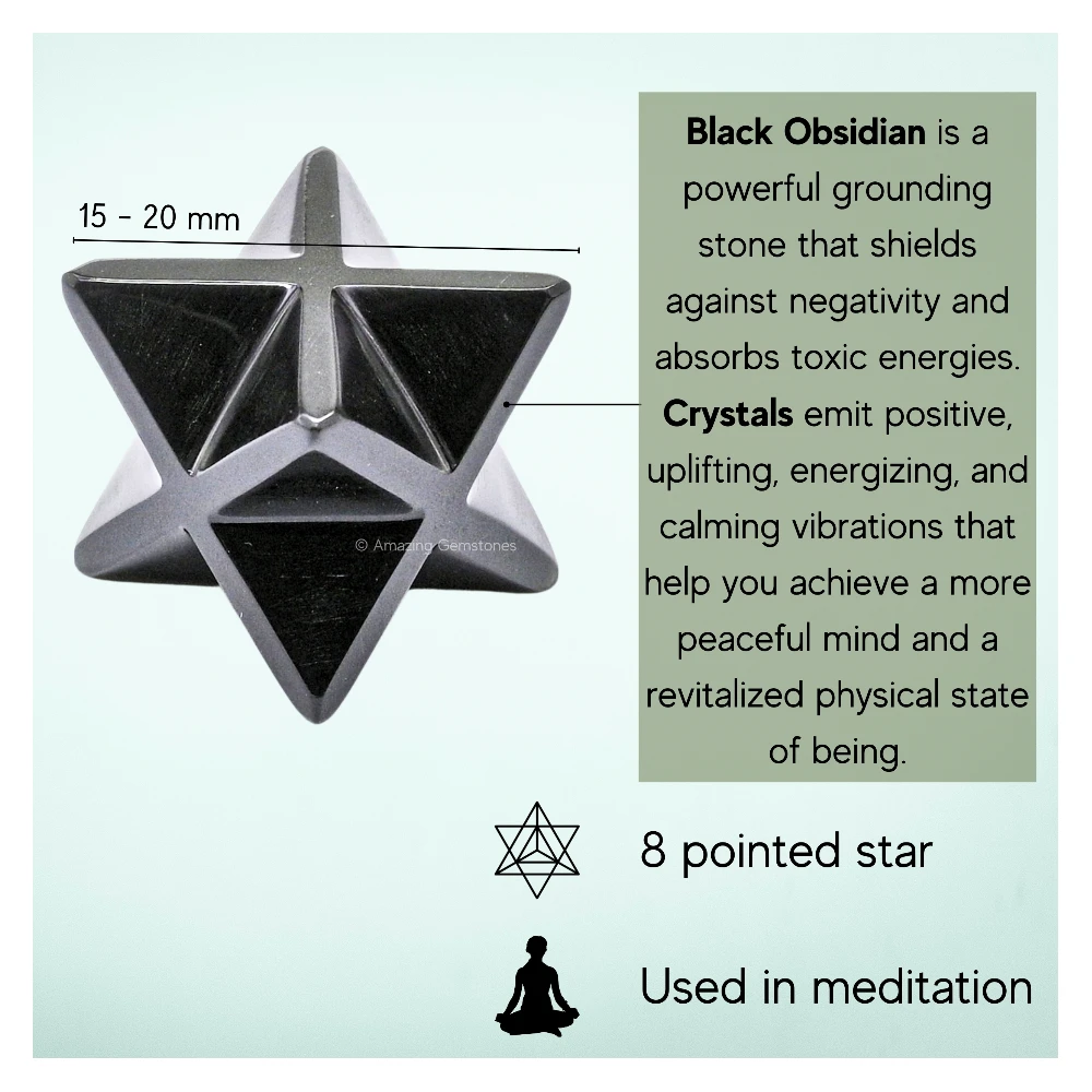 Black Obsidian Merkaba (15-20mm)