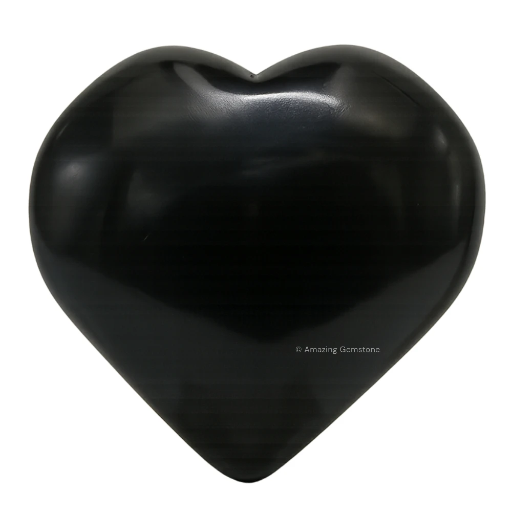 Black Agate Heart