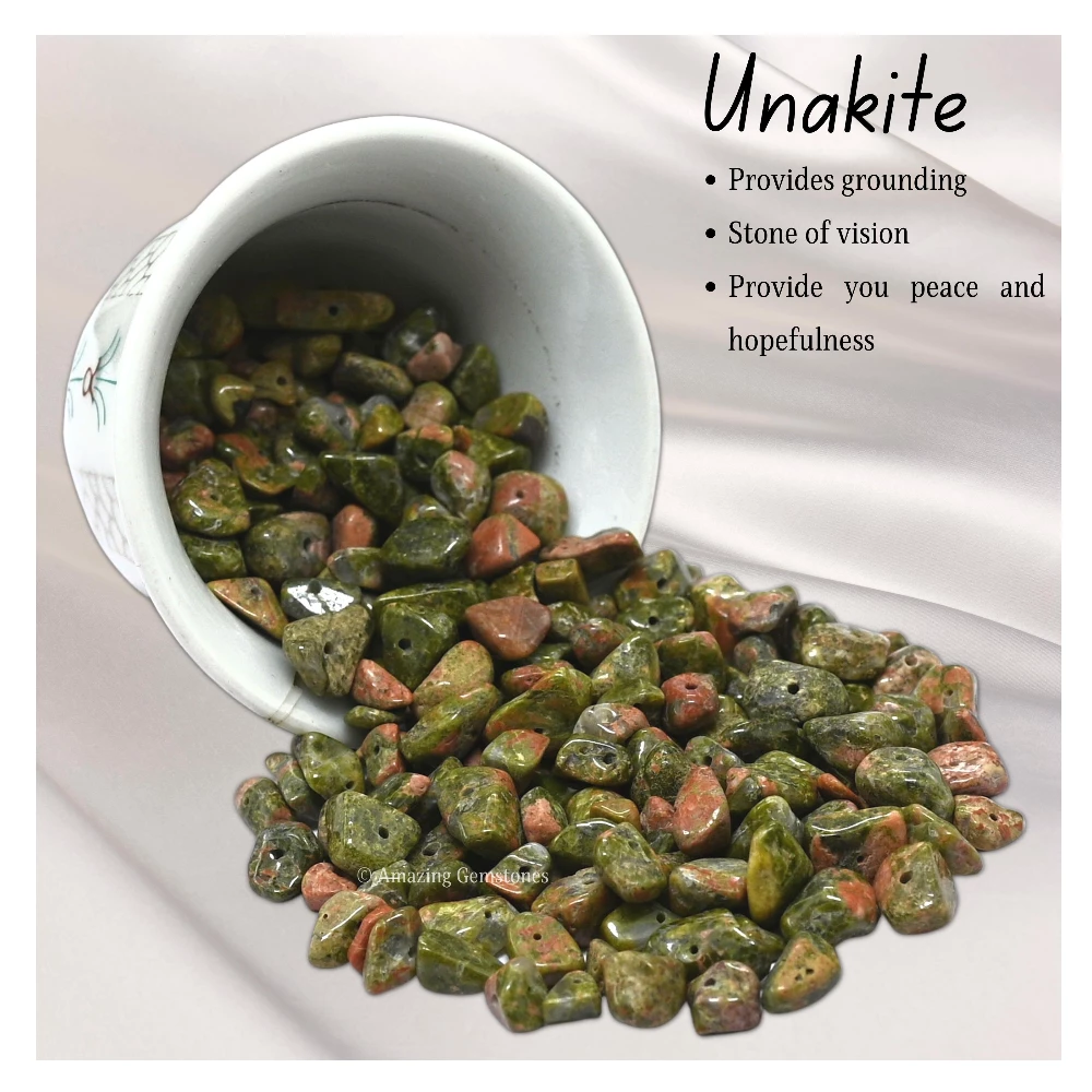 Unakite Chips - Pre Drilled