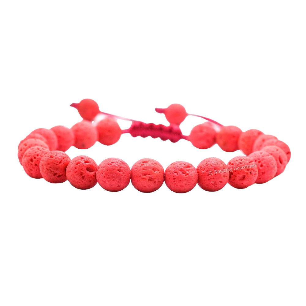 Red Lava Stone Bracelet (Adjustable)
